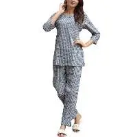 Women's Pajamas Set Knitted Front Logo Elastic