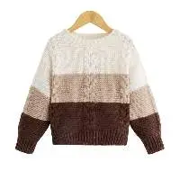 Cashmere Feel O-Neck Knit Sweaters Kids OEM 