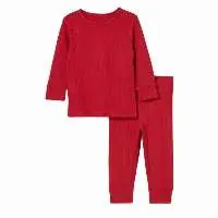 Unisex Pajamas Set Knitted Cotton Breathable  