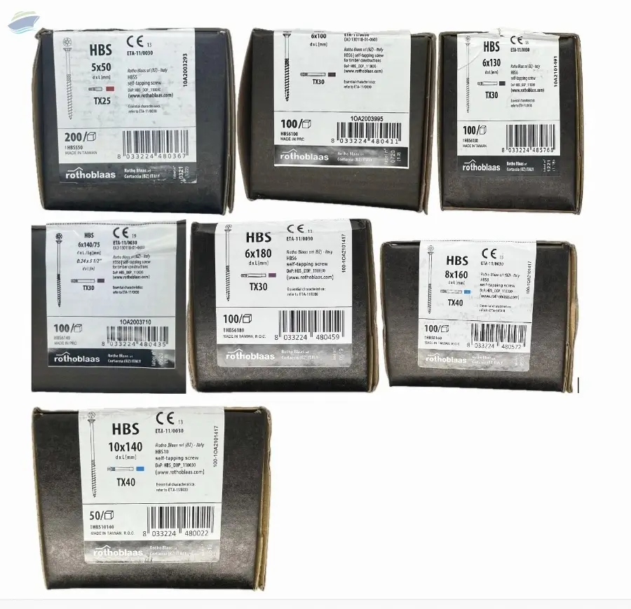 Authentic Rothoblaas HBS Structural Wood Screws
