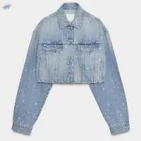 Trf Strass Crop Denim Jacket