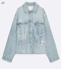 Trf Ripped Denim Overshirt