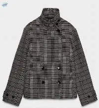 Checked Double-breasted Jacket