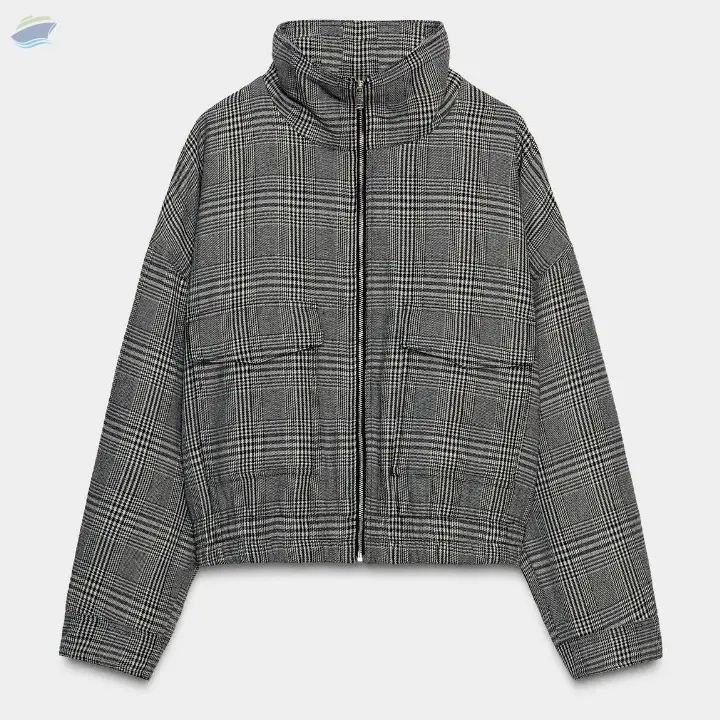 Houndstooth Bomber Jacket
