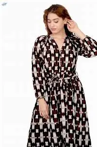 Cinnamon Geometric Tie Maxi Dress