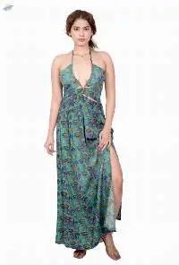 Blue Paisley Tiered Maxi Dress