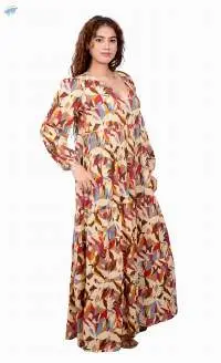 Pink Paisley Flounce Maxi Dress