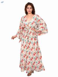 Autumn Mosaic V-Neck Maxi Dress