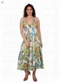 Orange Tropical Leaf Slit Maxi