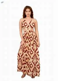 Maroon Ikat Cut-Out Maxi Dress