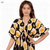 Black Ikat Boho Kaftan Maxi