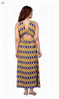 Yellow-Navy Geo Cut-Out Maxi Dress