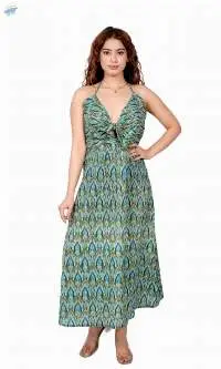 Tropical Abstract Sleeveless Maxi