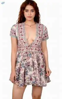 Abstract Multicolor Strappy Dress