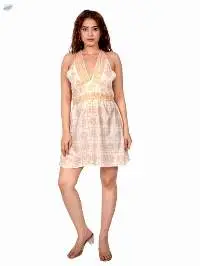 Cinnamon Ethnic Slip Mini Dress
