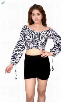 Leopard Print Wrap Crop Top