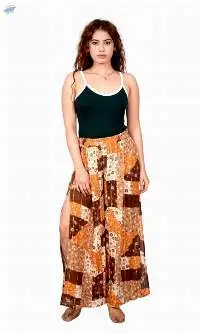 Earth Block Print Wide-Leg Palazzo