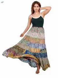 Vintage Patchwork Maxi Skirt
