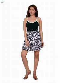 Striped Bow-Tie Short Skirt