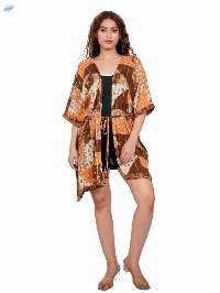 Earthy Patchwork Beach Kimono