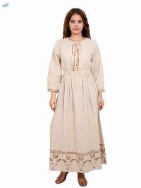 Beige Tribal Maxi Dress