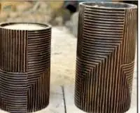 OG-10 Vases With Geometric Line Pattern