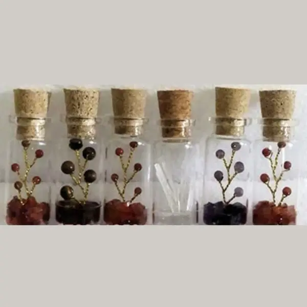 Gem Chip Bottles With 5 Beads Tree (BG159RH)