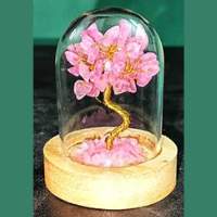 BG164RRH (Dyed Rose Quartz Chips Tree In Bell)