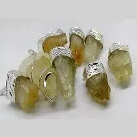 PK226 Pendants Citrine Wire Wrapped And Capped 