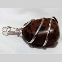 PK233 Pendants Spotted Jasper Wire Wrapped CP