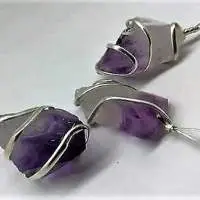 PK243 Wire Wrapped Amethyst Pendant