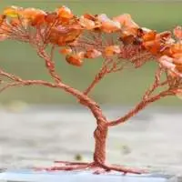 Gem Tree New Carnelian With Square Plate Base