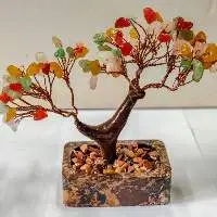 Bonsai Tree - Mixed Stones In Ss Base
