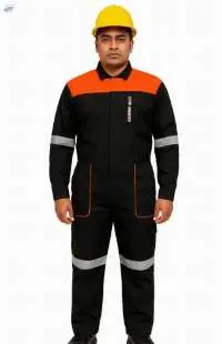 Black Cotton Boiler Safety Suit