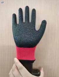 13 Gauge Polyester Black Nitrile Glove