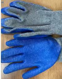 13 Gauge Blue Polyester Latex Gloves