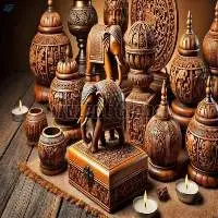 Hand Carved Wooden Decor Set