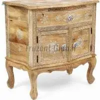 Hand Carved Wooden Bedside Cabinet