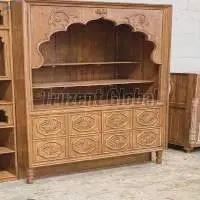 Jodhpuri Carved Wooden Display Cabinet