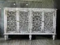 Vintage Carved Wooden Sideboard Cabinet