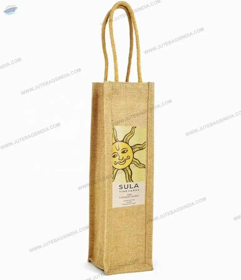 jute single wine bottle bag