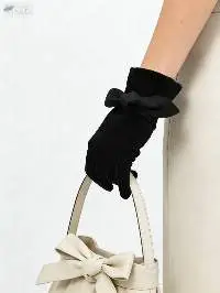 BSCI Women's Fashion Nylon Gloves with Bow Decor