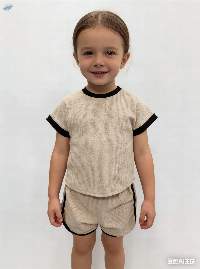 BSCI Kids Waffle Knit T-shirt & Shorts Set