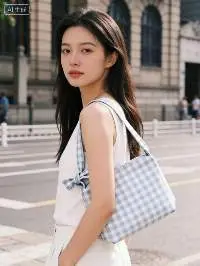 BSCI Women's Gingham Fashion Shoulder Bag