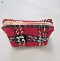 Red Plaid Cosmetic Bag