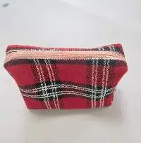 Red Plaid Cosmetic Bag