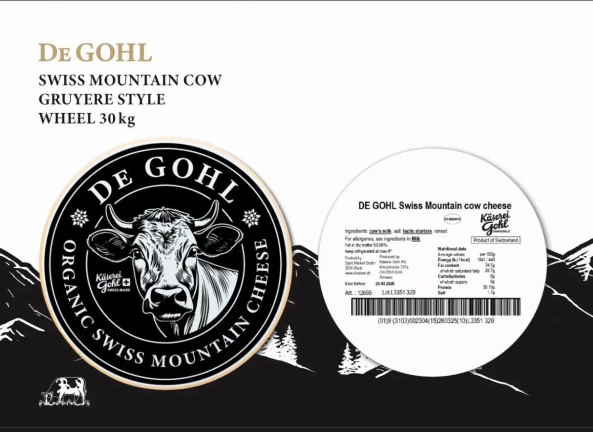 Premium Organic Swiss Gohl Cheese Dairy