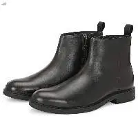 Premium Top-Grain Leather Zip-Up Boots