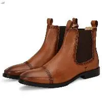 Premium Top-Grain Leather Cap Toe Chelsea Boots
