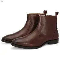 Premium Top-Grain Leather Zip-Up Boots